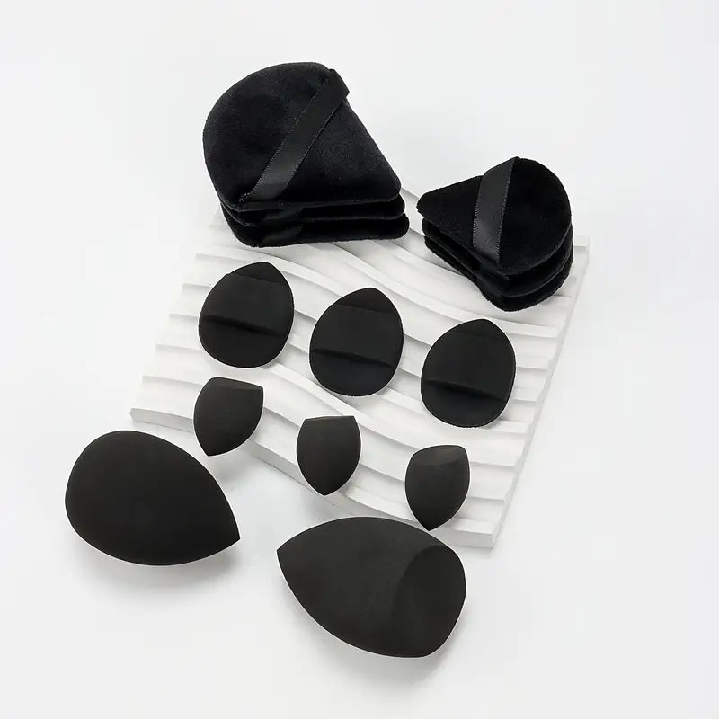 High Energy 14pcs Makeup Puff & Sponge Set β Latex-Free, Waterproof, for Wet & Dry Use