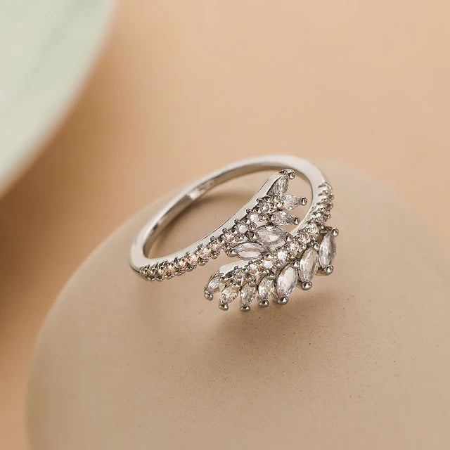 European and American Wheat Ear Geometric Opening Ring – Niche Luxury Women’s Jewelry