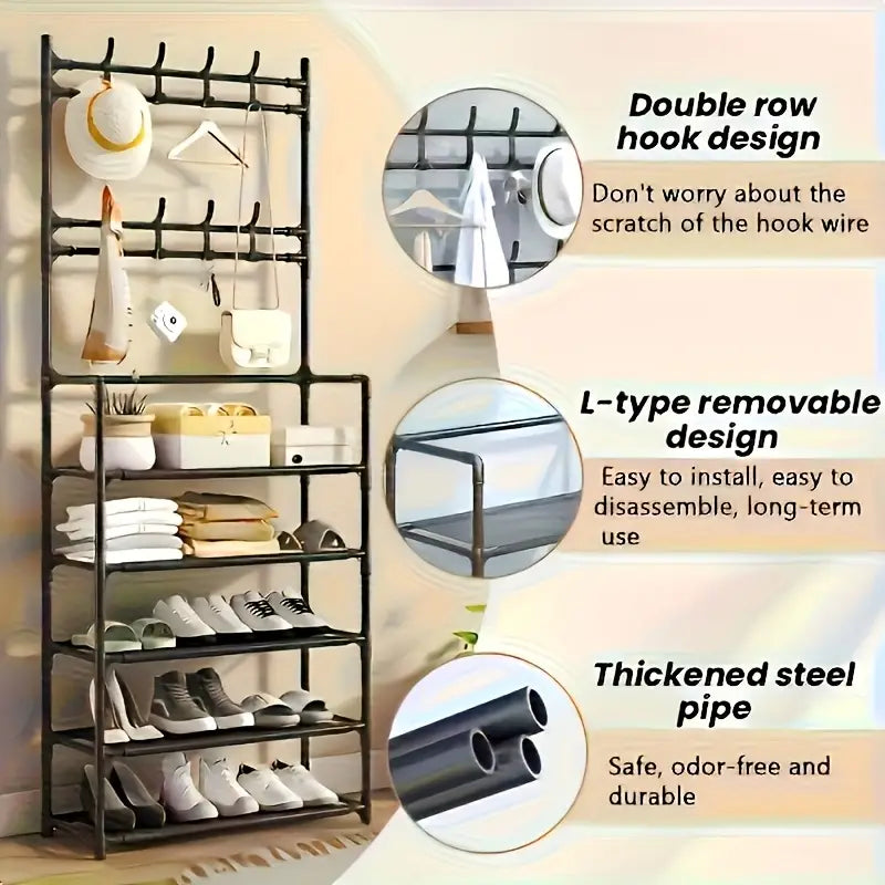 4-5 Tier Stainless Steel Shoe Rack – Space-Saving, Durable & Stylish Storage Solution
