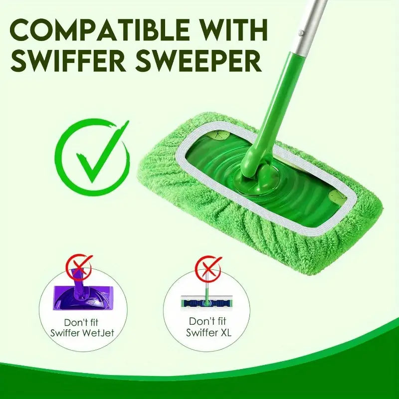 5pcs Reusable Microfiber Mop Pads – Wet & Dry Cleaning Cloths for Sweeper Mop (Mop Not Included)