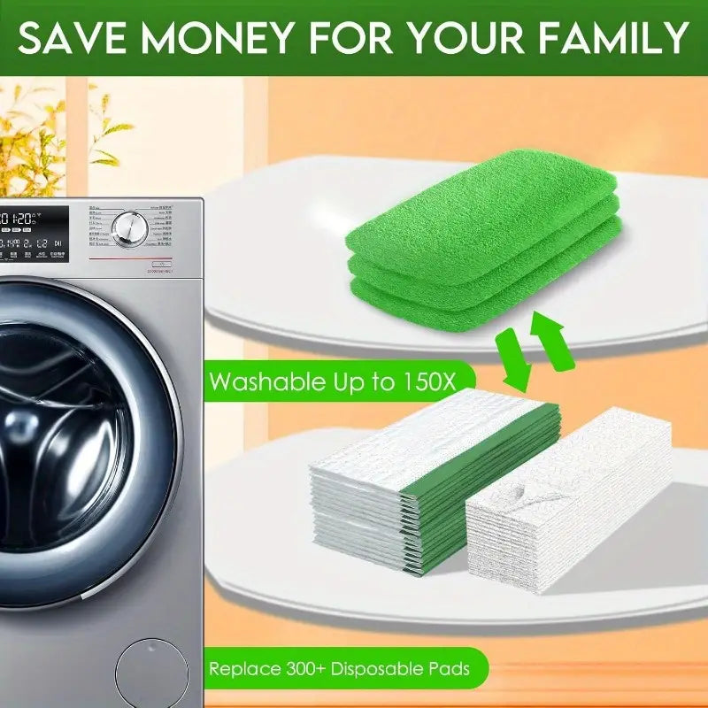 5pcs Reusable Microfiber Mop Pads – Wet & Dry Cleaning Cloths for Sweeper Mop (Mop Not Included)