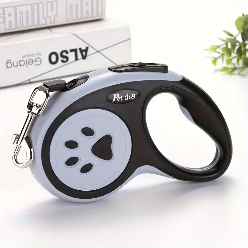 Paw Print Retractable Dog Leash
