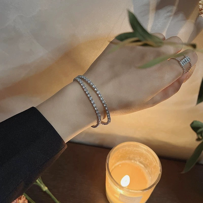 Stainless Steel 18K Gold Plated Cubic Zirconia Tennis Chain Bracelet for Women – Luxury Bling Jewelry