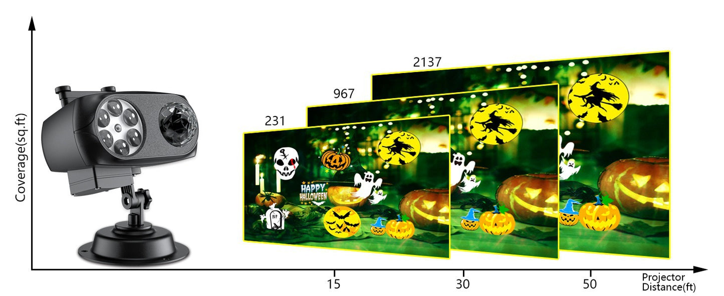 LED Christmas Projection Lights – Outdoor Waterproof Remote Control for Halloween & Holiday Decoration