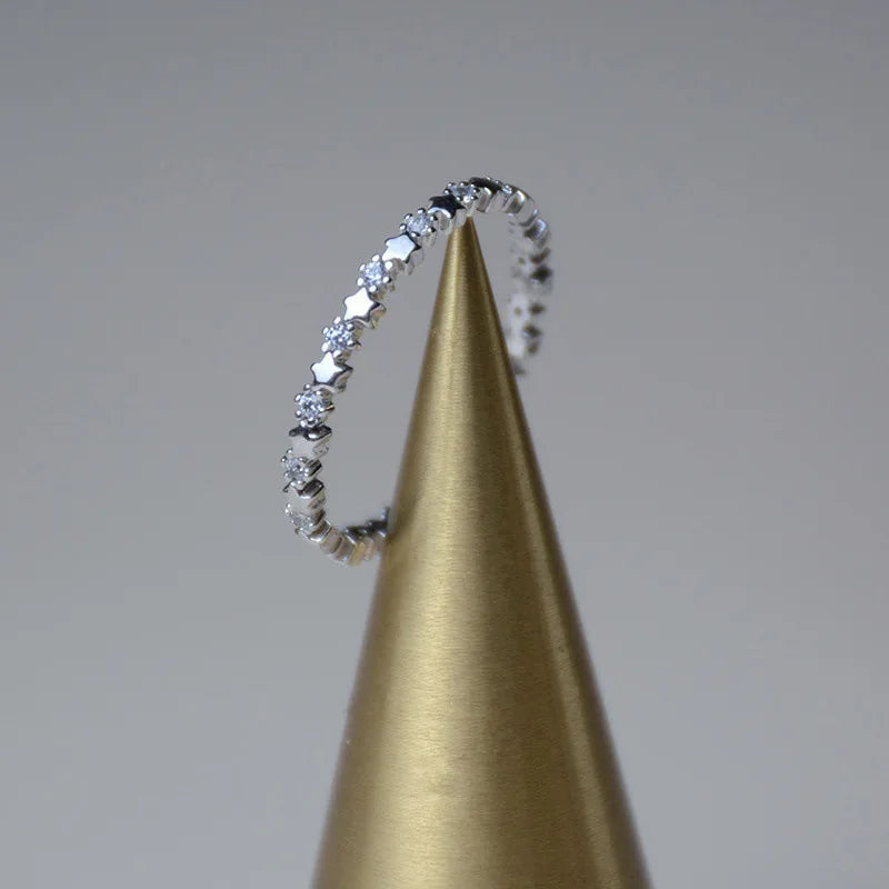 Real 925 Sterling Silver 14K Gold Plating Rings for Women – Elegant Luxury Zircon Jewelry Gift