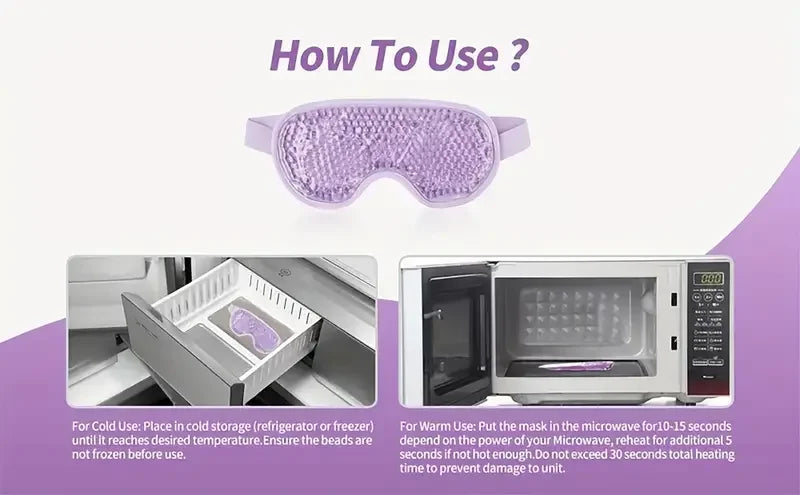 Cooling Gel Eye Mask – Reusable Hot & Cold Pack for Puffiness, Dark Circles & Eye Care