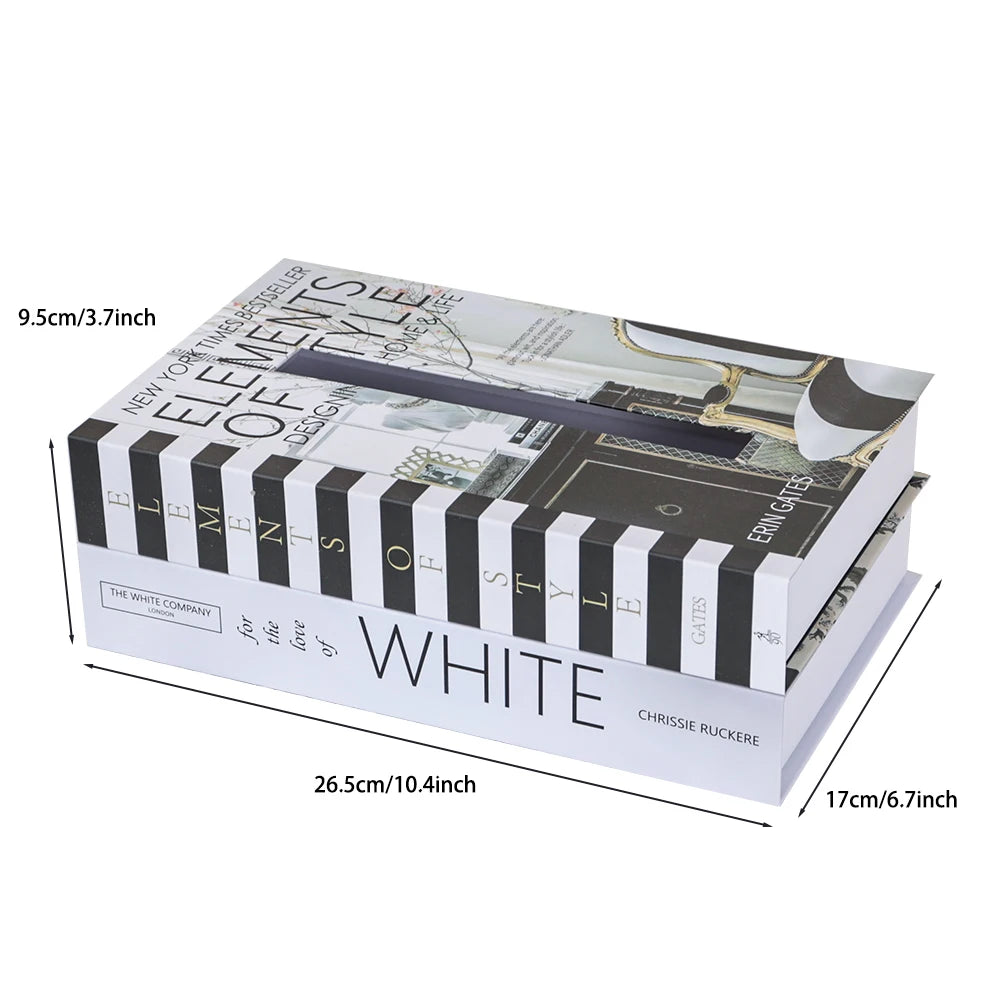 Book Style Tissue Box – Napkin Holder Paper Box Container for Home & Hotel