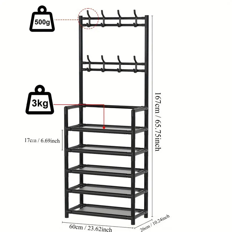 4-5 Tier Stainless Steel Shoe Rack – Space-Saving, Durable & Stylish Storage Solution