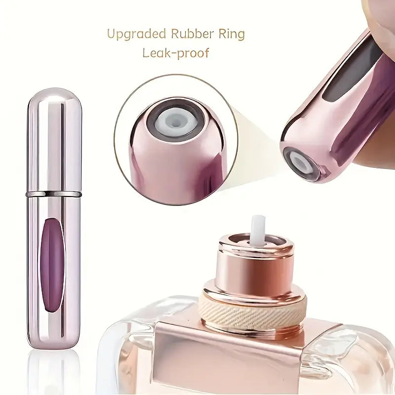 5-Pack Leakproof Travel Perfume Atomizer – Unscented, PVC-Free Portable Fragrance Bottles