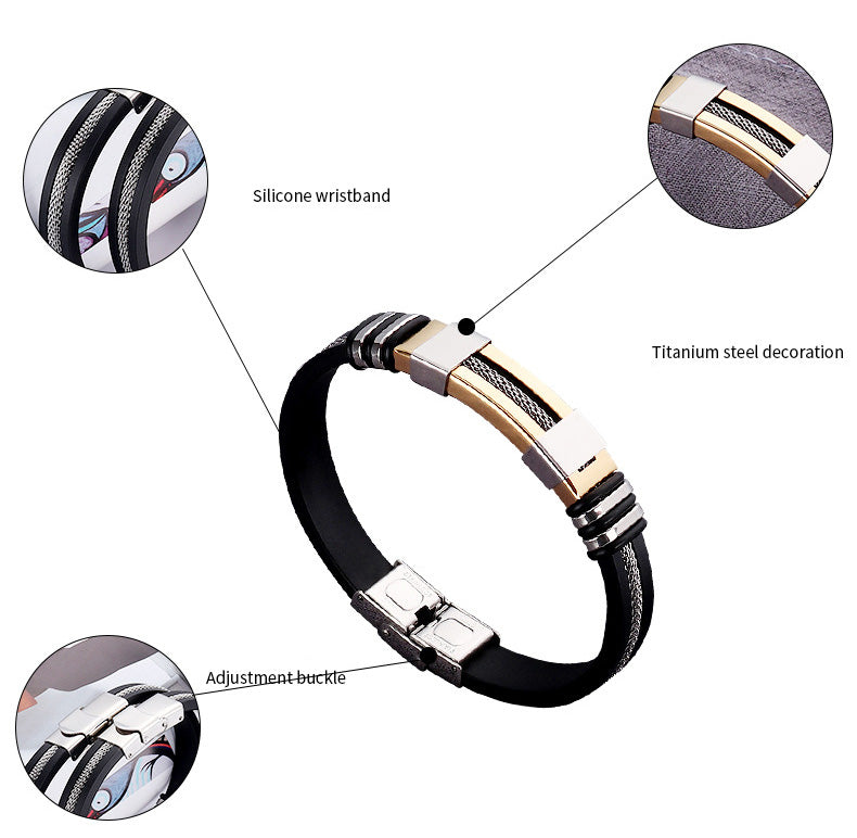 Titanium Steel Men’s Bracelet – Hip Hop Punk Exaggerated Stainless Steel Jewelry for Men