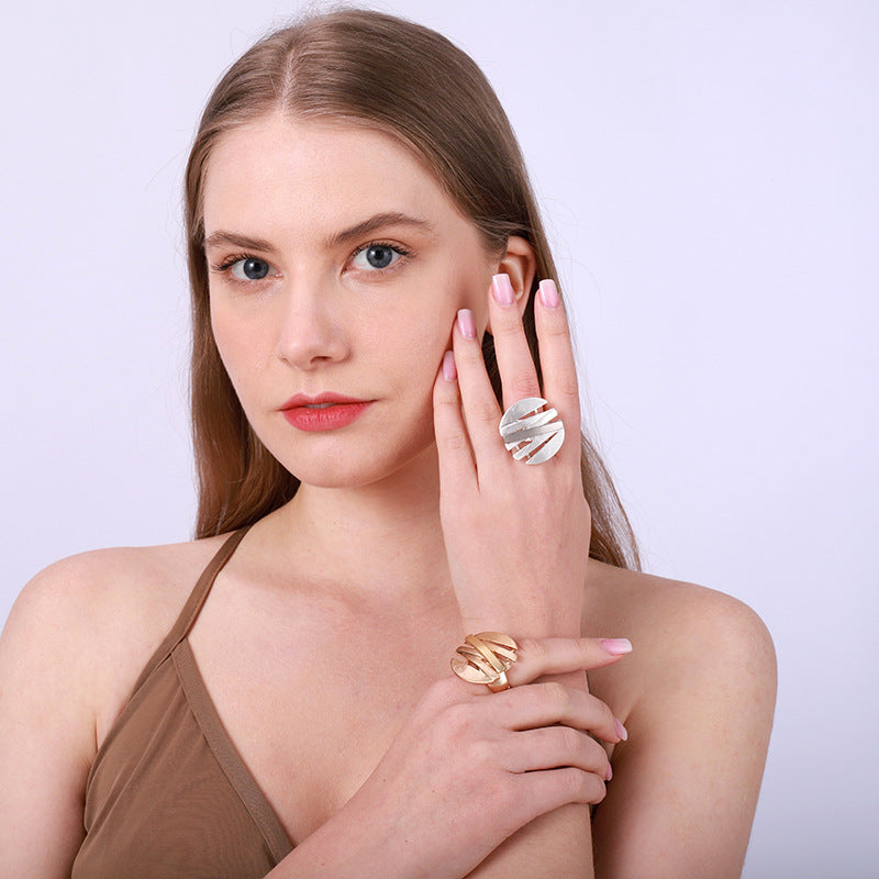 Irregular Chunky Gold Silver Color Rings for Women Men – Adjustable Fashion Jewelry, Trendy & Unique