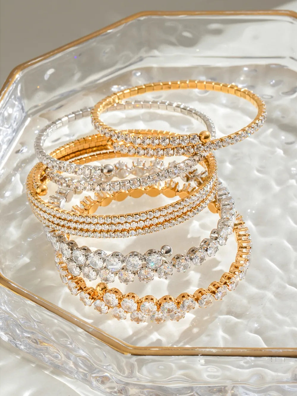 Stainless Steel Inlaid Zircon Bracelet – Gold Plated & Silver Plated Jewelry for Women