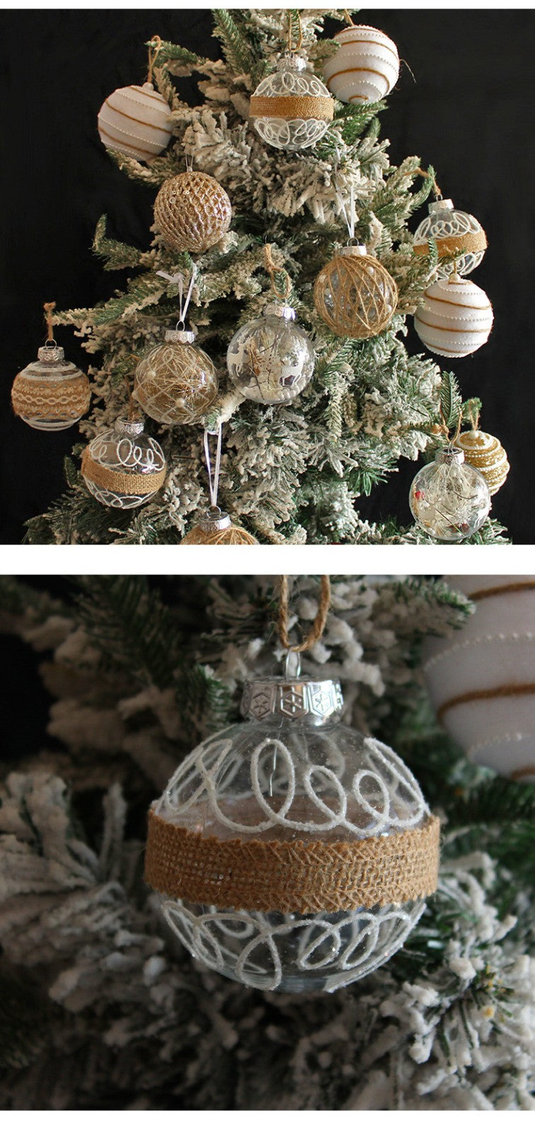 Christmas Ball Set – Painted Hanging Ornaments for Tree & Home Decoration
