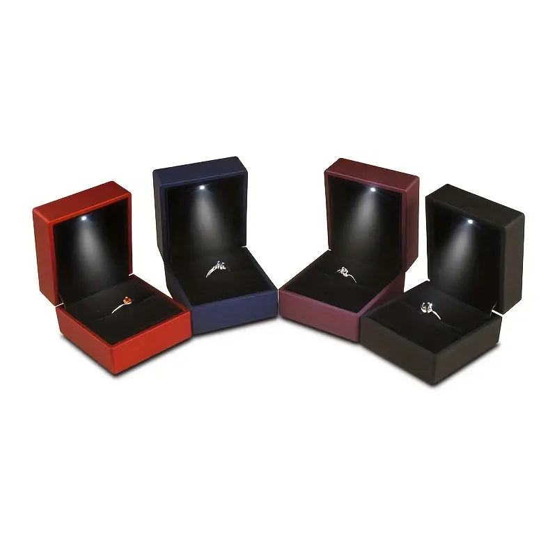 Elegant LED Light Ring Box – Luxury Engagement & Wedding Jewelry Gift Case