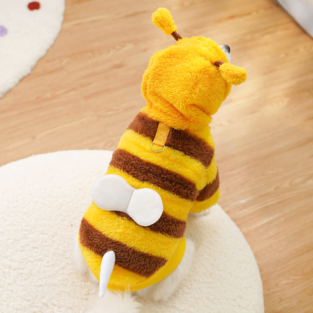Pet Clothes Dog & Cat Transformation Outfit – Bee Fighting Cat Plush Toy Costume