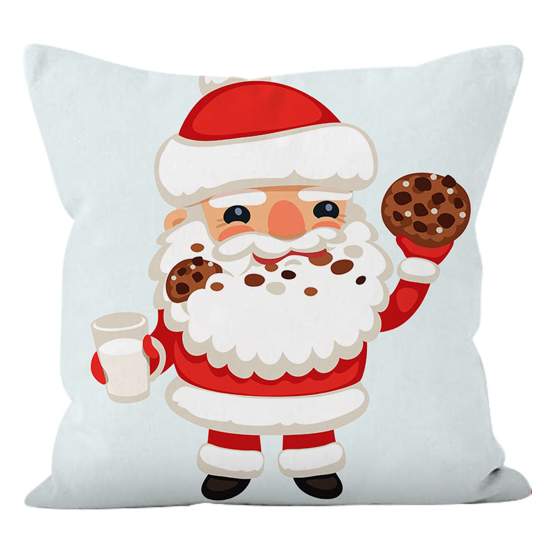 Santa Claus Printed Pillow Cover – Super Soft Holiday Cushion for Home Sofa & Christmas Party Decoration