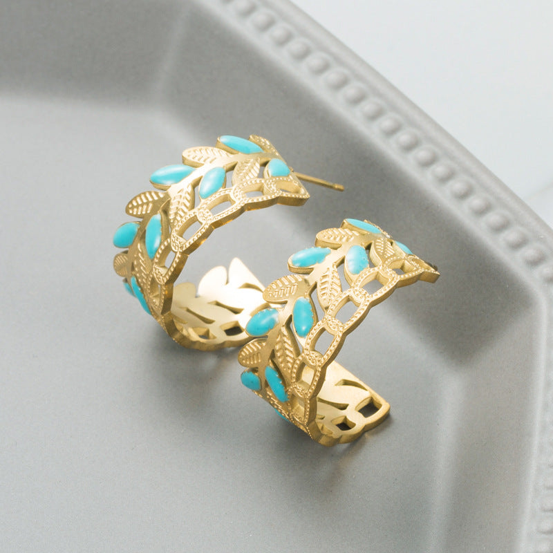 Trendy Titanium Steel Snake Earrings – Hollow Fashion Creative Jewelry