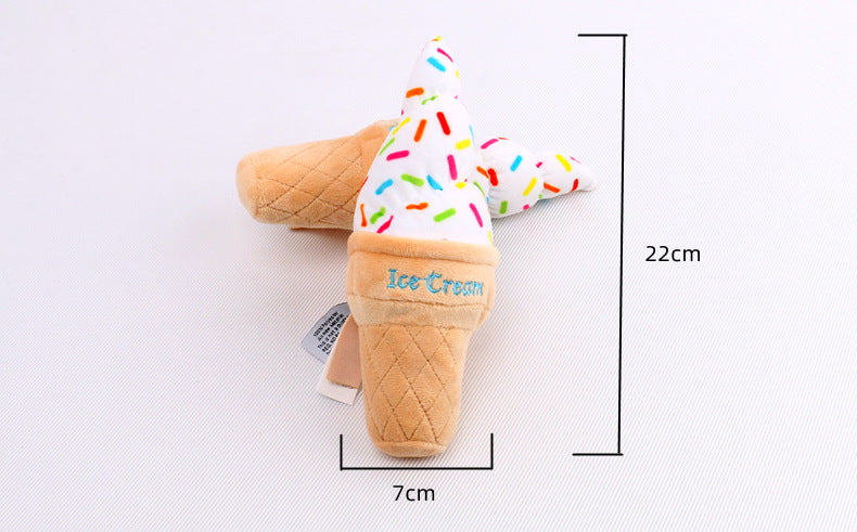 Pet Plush Toy – Simulation Pizza, Hamburger, Steak, Ice Cream & French Fries Sound Dog Toy