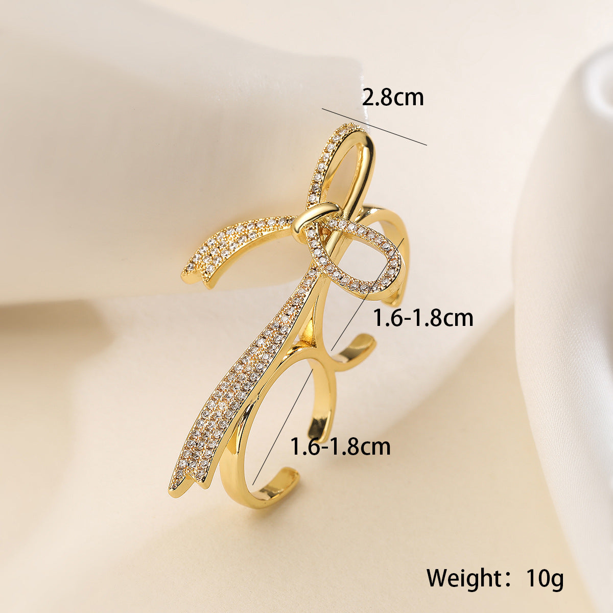 European and American Irregular Geometric Zircon Copper Ring – Luxury Exaggerated Women’s Fashion Jewelry