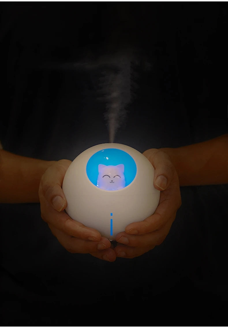 Lovely Pet Air Humidifier – 220ml Ultrasonic USB Humidificador with LED Color Lamp