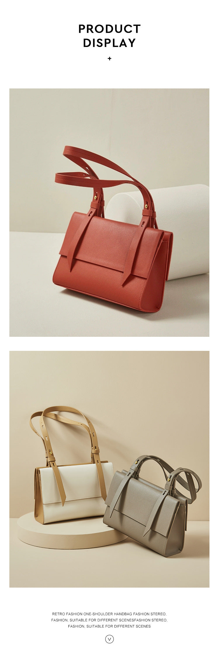 Genuine Leather Grain Shoulder Bag – Senior Sense of Fashion Tote & Niche Design Women’s Handbag