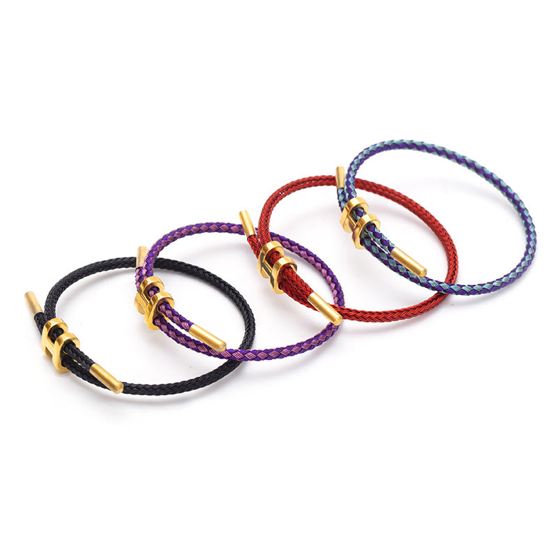 Stainless Steel Wire Rope Bracelet – 3D Adjustable Titanium Steel Waterproof Rope Bracelet for Men