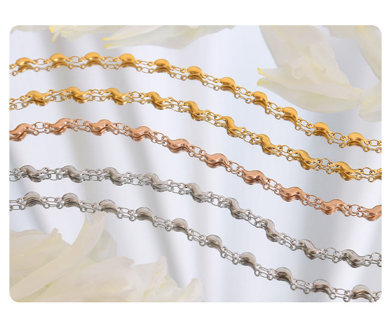 Titanium Steel 18K Gold Dolphin Anklet – Rustic Geometric Fashion Jewelry for Women