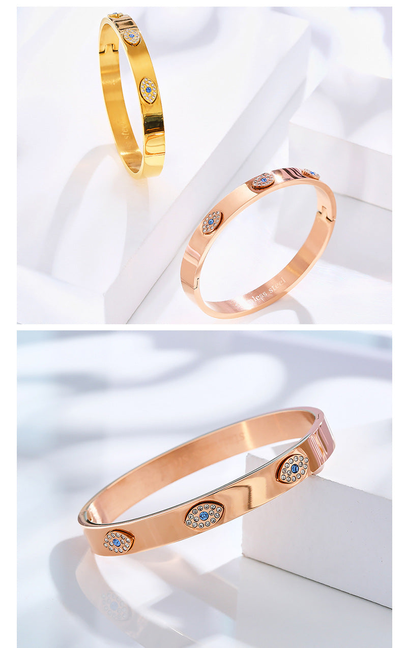 Devil's Eye Diamond Stainless Steel Eye Bracelet titanium steel