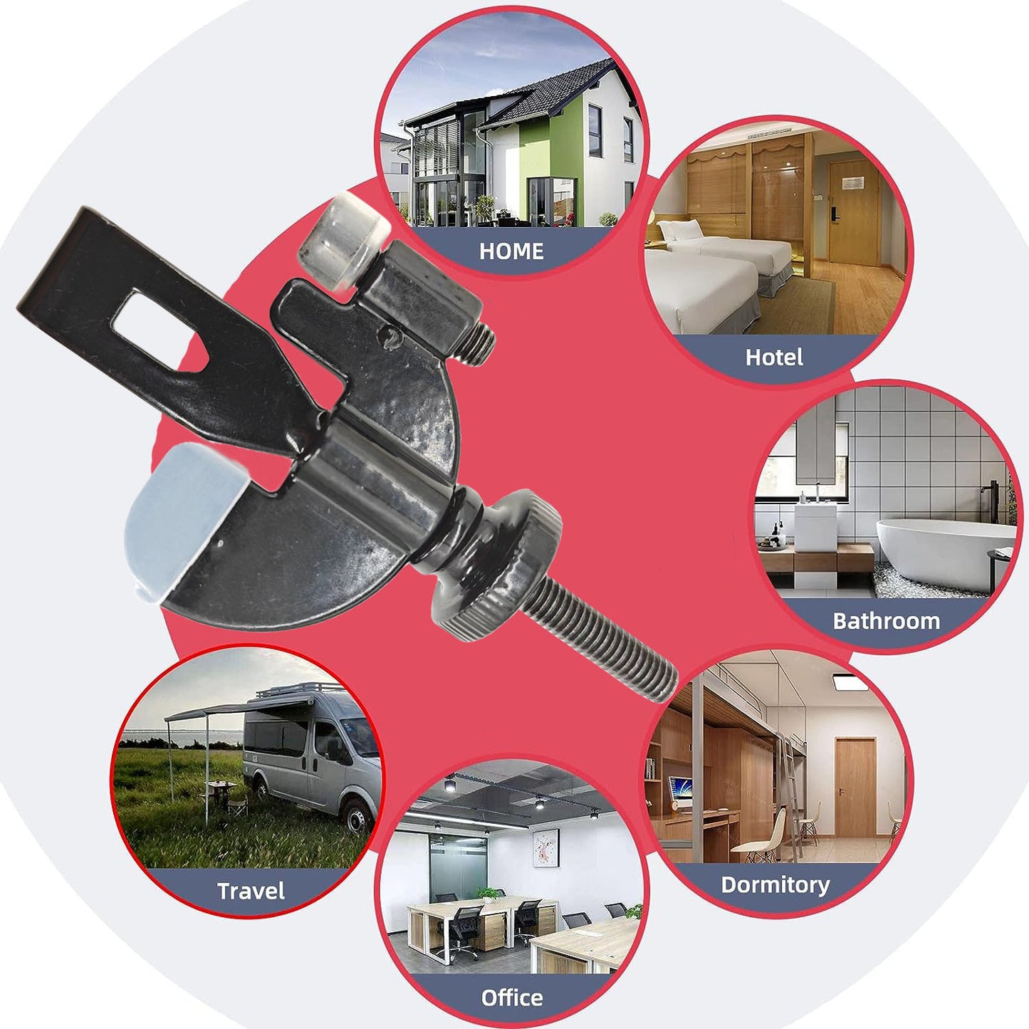 Portable Door Lock Privacy Security Lock – Anti-Theft Travel Lock for Home, Apartment & Bedroom Safety