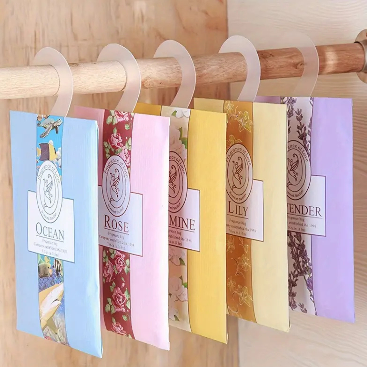 5pcs Hanging Wardrobe Scented Sachets – Freshen Up Your Space!