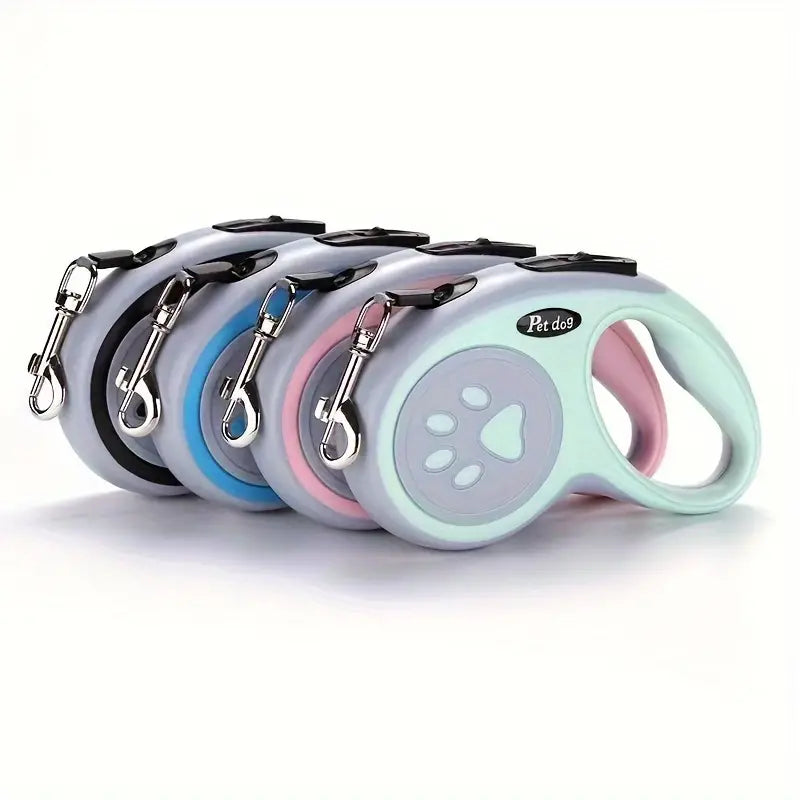 Paw Print Retractable Dog Leash