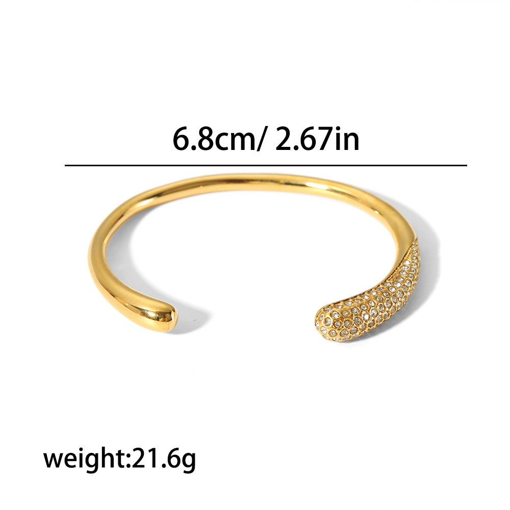 Colorful Zirconium Stainless Steel Bracelet – Luxury Full Diamond Fashion Jewelry