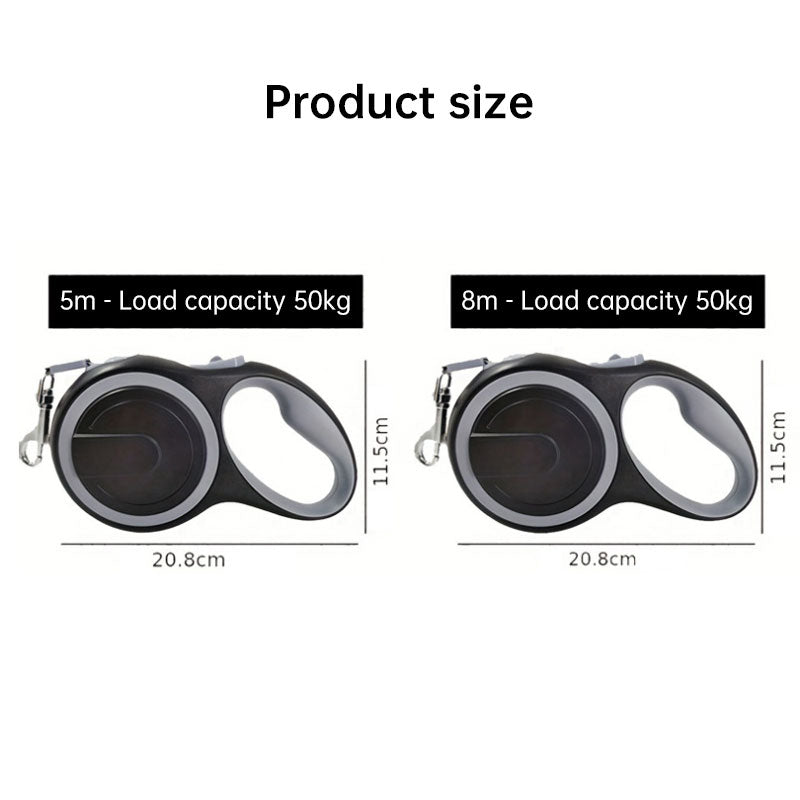 Retractable Dog Leash – Adjustable 5m/8m Durable Pet Leash for Small & Large Dogs (Up to 50kg)