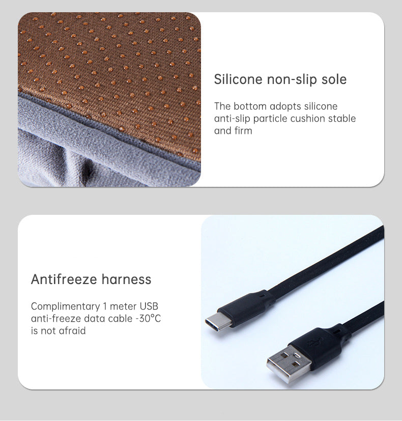 45x45cm USB Heating Cushion – 3-Speed Thermostat Electric Heating Pad for Office, Car & Home Winter Warm Therapy
