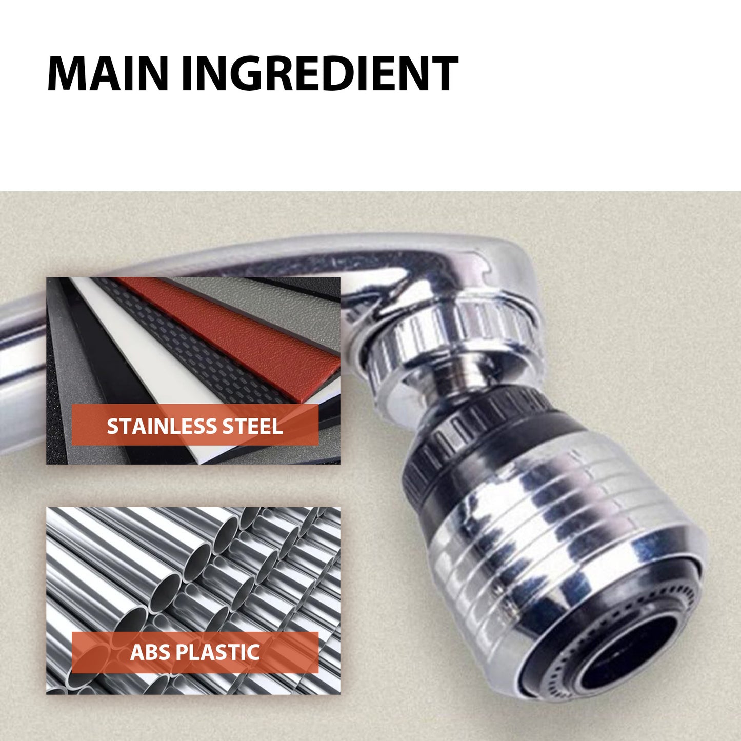 Supercharged Shower Head – 360° Rotating Stainless Steel Anti-Splash Faucet for Home & Kitchen