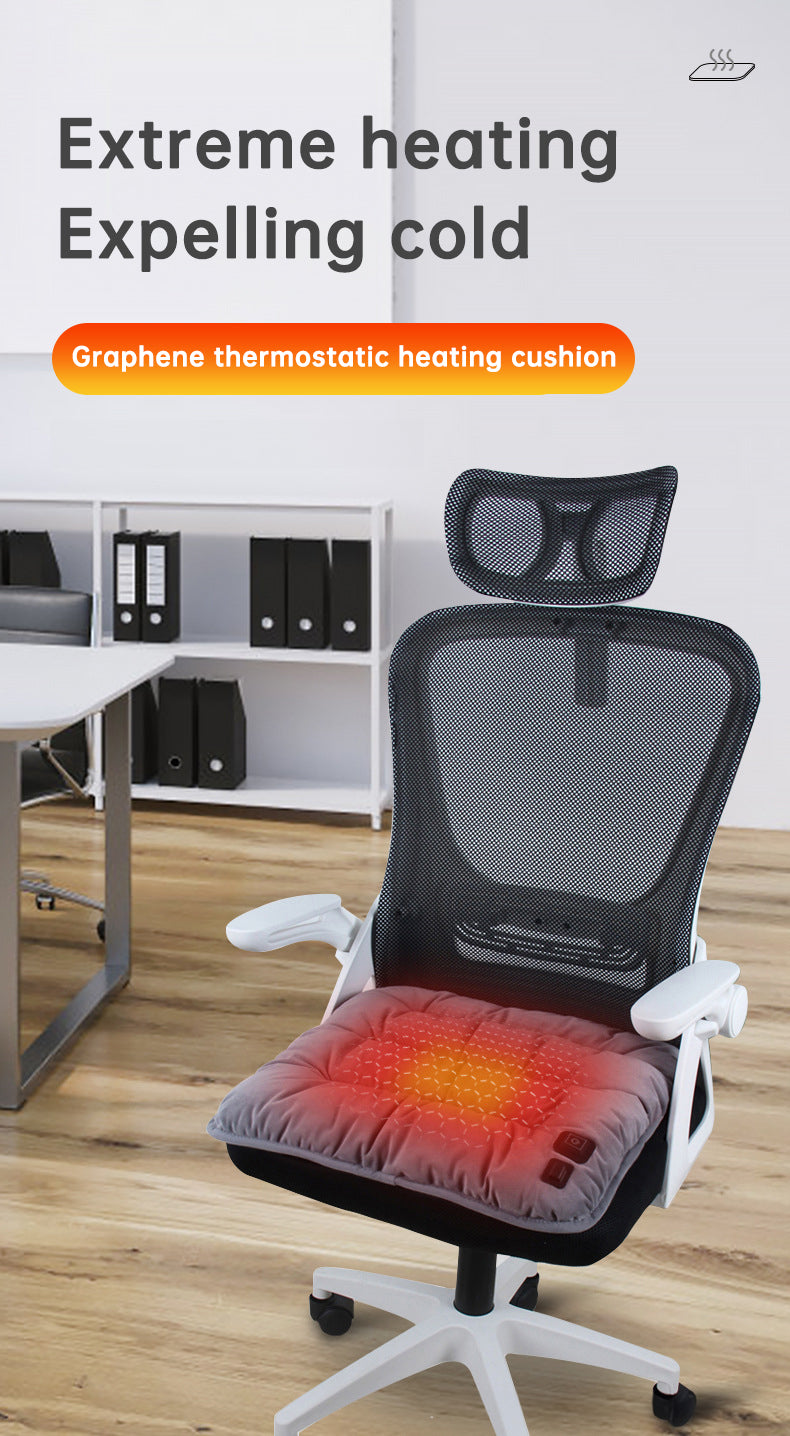 45x45cm USB Heating Cushion – 3-Speed Thermostat Electric Heating Pad for Office, Car & Home Winter Warm Therapy