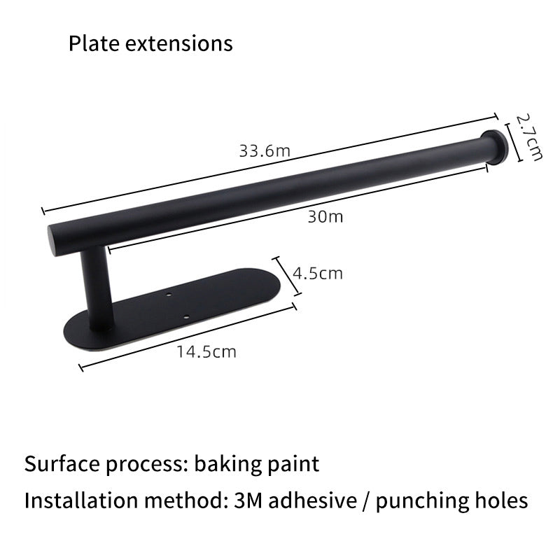 Square Circular Black Perforated Stainless Steel Kitchen Tissue Holder – Cabinet & Roll Organizer