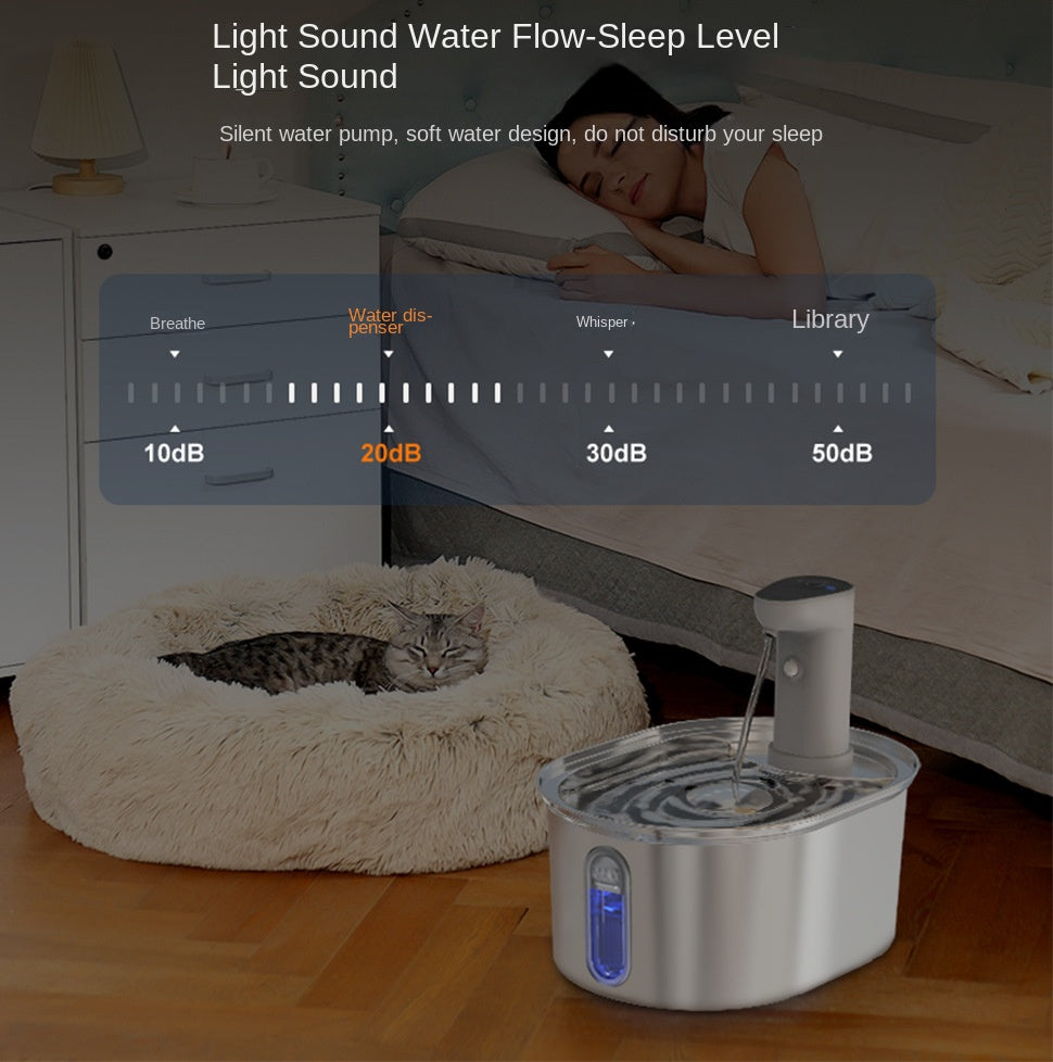 Stainless Steel Cat Water Dispenser – Wireless Intelligent Automatic Circulating Water Machine