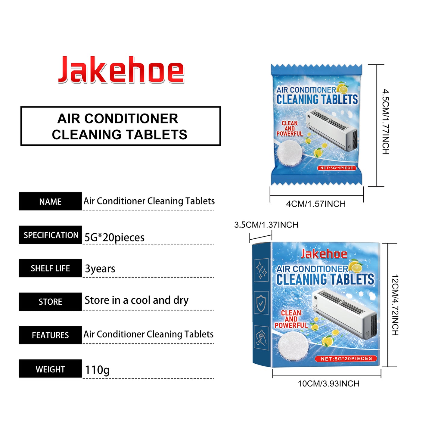 Jakehoe Air Conditioning Cleaning Sheet – Deep Clean Home AC Filter Dust & Odor Removal