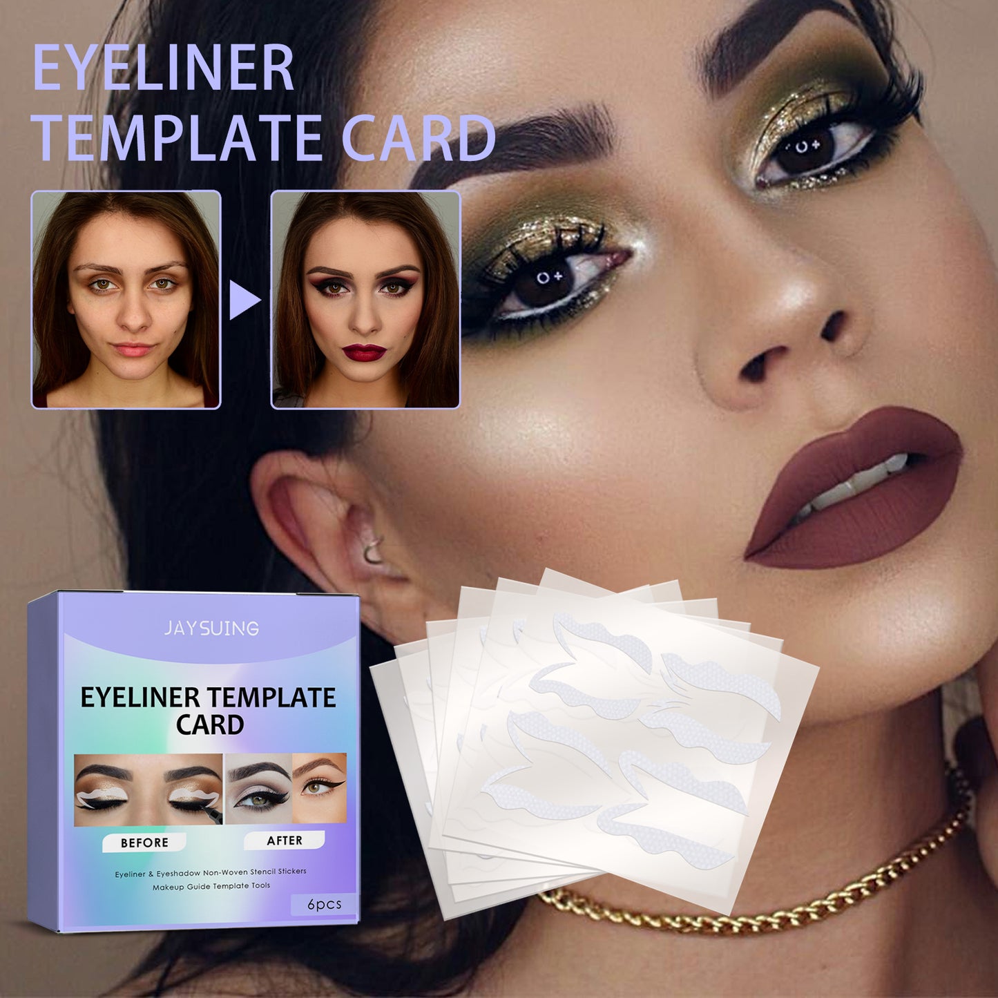 Beginner Eyeliner Assist Template – Quick Eye Makeup Tool for Perfect Winged Liner - Lazy Beauty Essential - Easy Eyeliner Guide for Flawless Eye Makeup