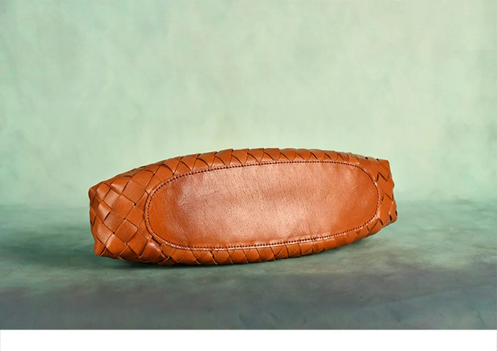 New Genuine Leather Weave Hand Bags – Tote, Basket & Beach Handbag for Women