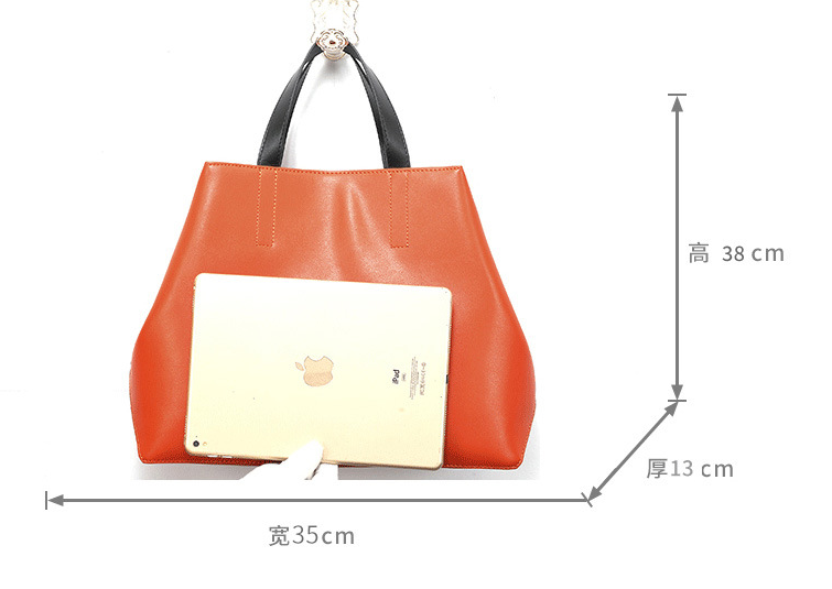 New Fashion Genuine Leather Women’s Handbags – Large Capacity Laptop & Commuter Bucket Tote Bag