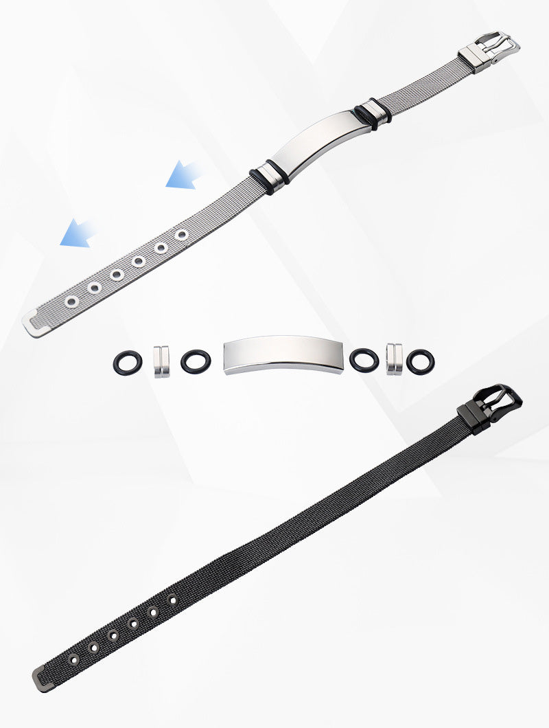 Titanium Men’s Bracelet – Hip Hop Stainless Steel Couple DIY Cross Jewelry for Men