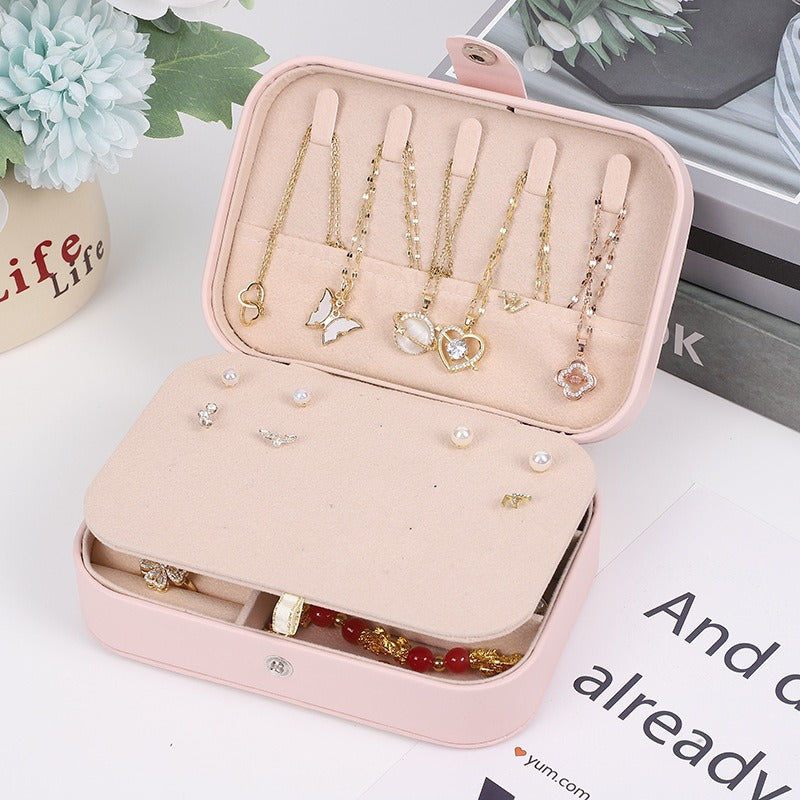 Portable Jewelry Storage Box – Large Capacity Travel Organizer for Rings, Necklaces & Earrings