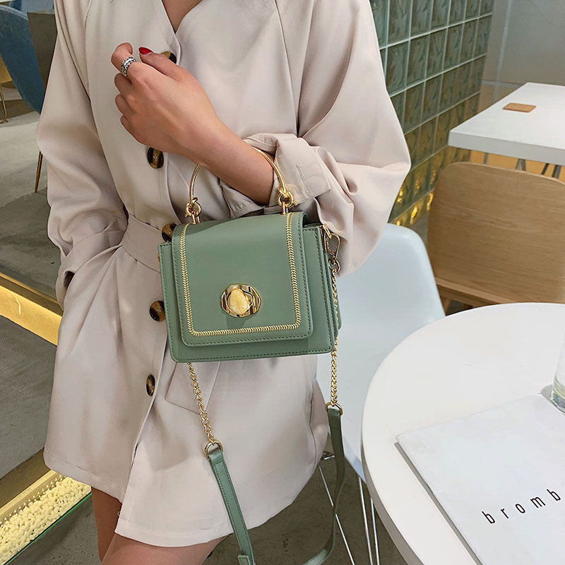 Leather Mini Crossbody Bags for Women – Summer Shoulder Bag with Short Handle & Phone Purse