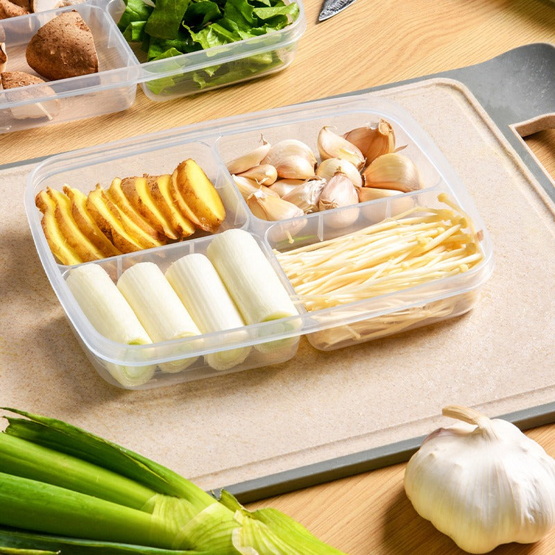 Food Compartmentalized Fresh Box – Refrigerator Storage Box with Lid for Sealed Organization