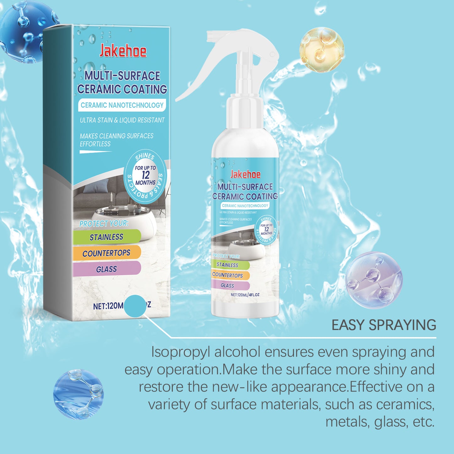 Home Ceramic Coating Spray – Tile Cleaner & Polishing Refurbishing Spray for Interior Surfaces