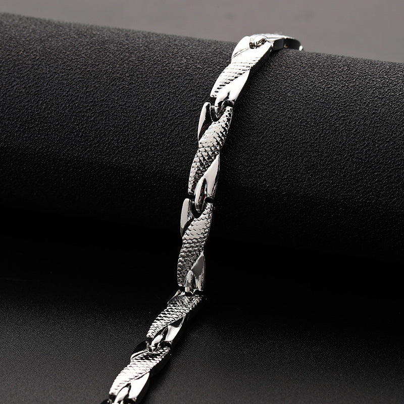 Men’s Titanium Steel Gold Dragon Bracelet – 7mm Luxury Unisex Jewelry Design
