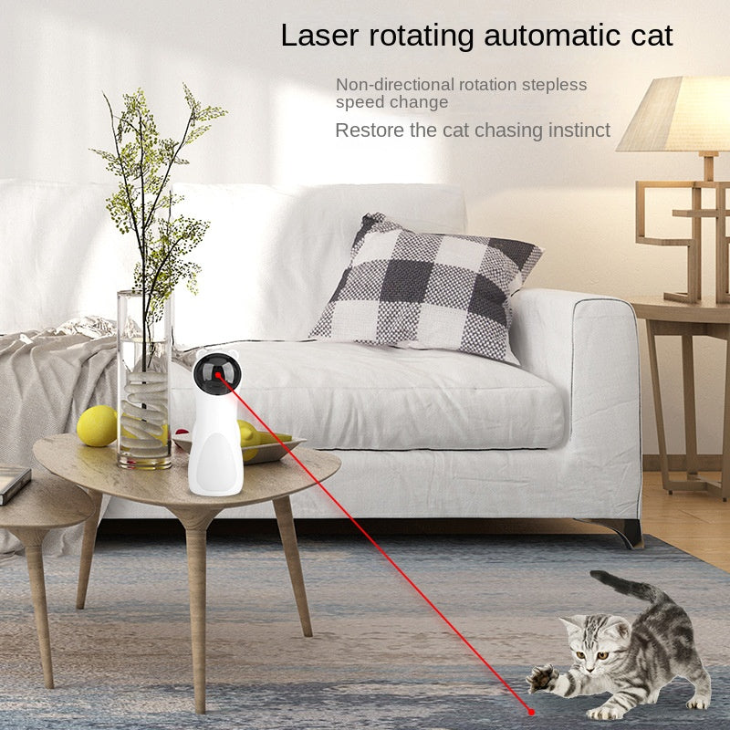 Automatic Cat Laser Toy – Dual Power LED Laser Wand Pet Toy with Timer