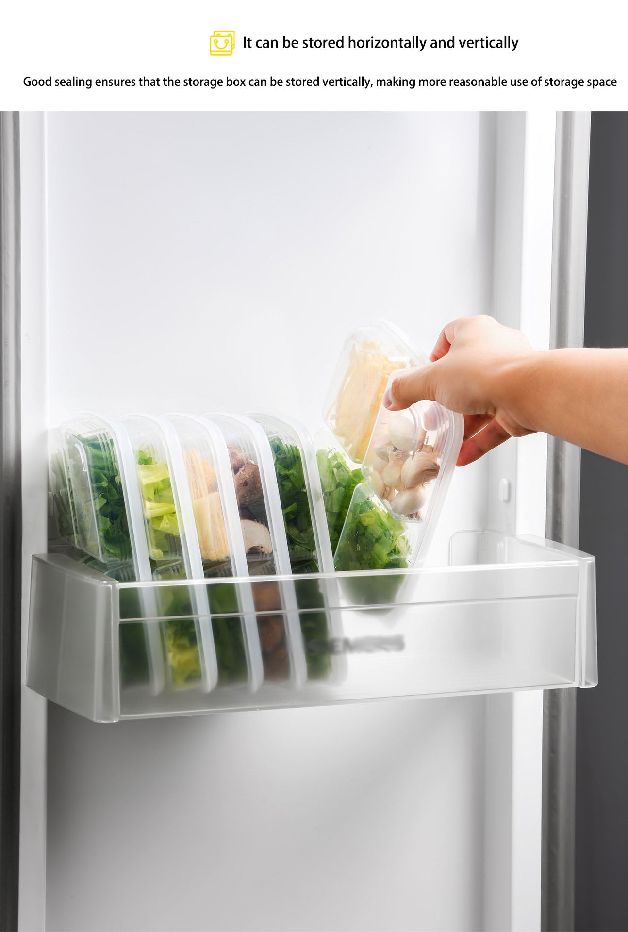 Food Compartmentalized Fresh Box – Refrigerator Storage Box with Lid for Sealed Organization